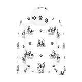 Cute french bulldog paw pattern Men's Padded Hooded Jacket