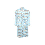Swordfish Pattern Print Design 01 Men's Long Sleeve Belted Night Robe