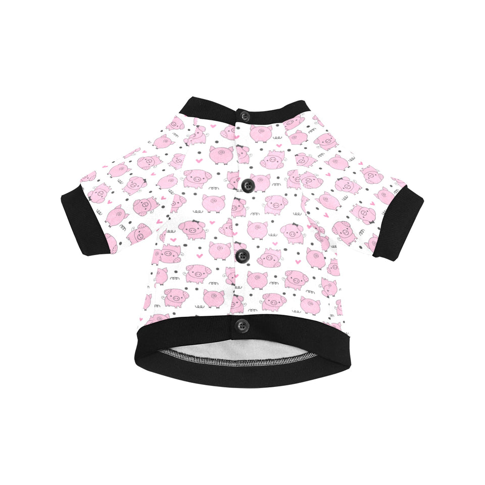 Pig Pattern Print Design 03 All Over Print Pet Dog Round Neck Fuzzy Shirt