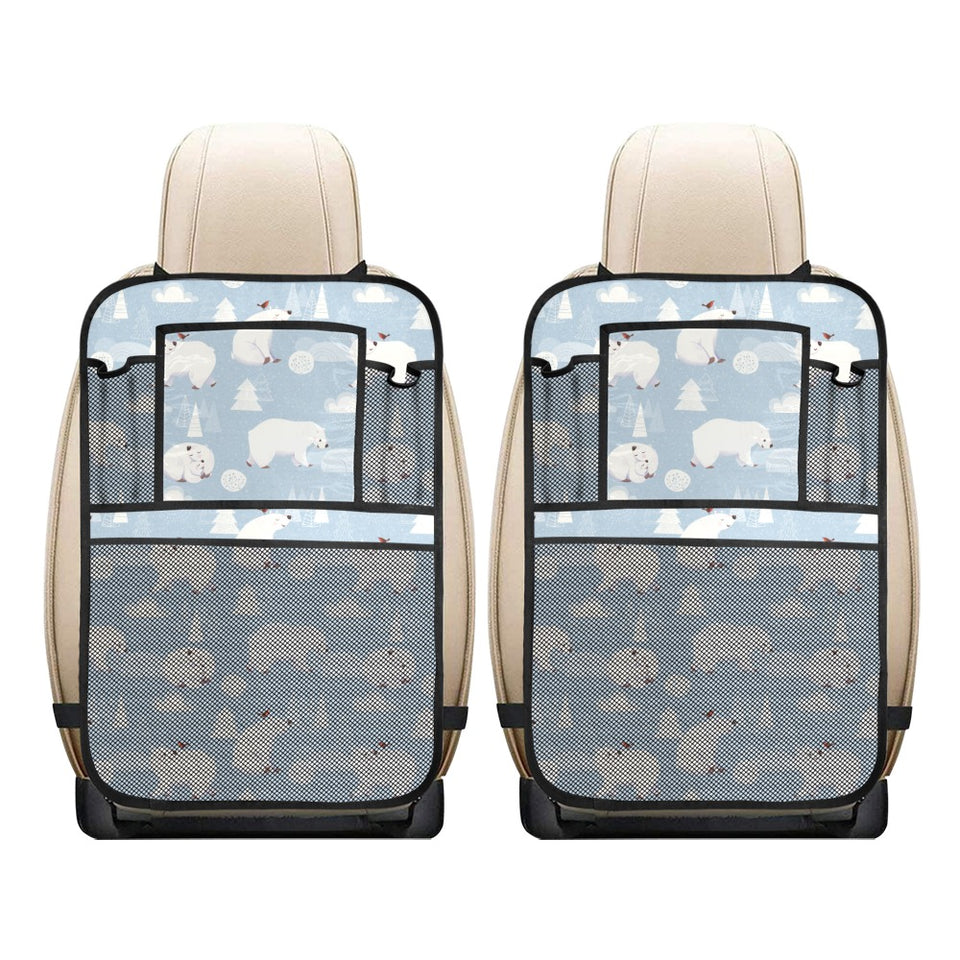 Cute polar bears Christmas decoration pattern Car Seat Back Organizer
