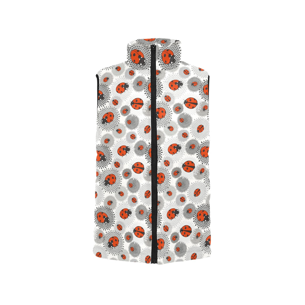 Ladybug Pattern Print Design 05 Men's Padded Vest
