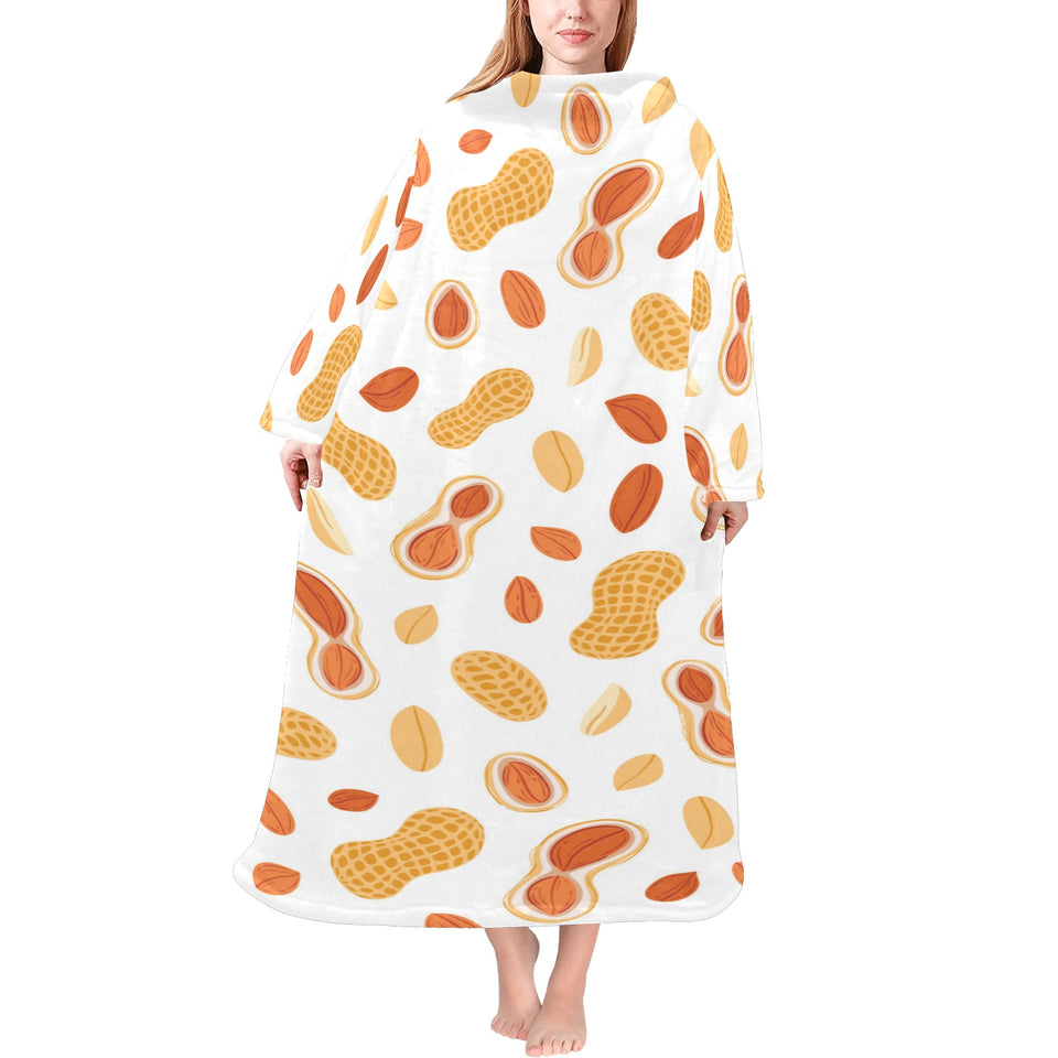 peanuts pattern Blanket Robe with Sleeves
