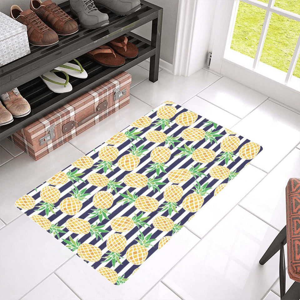 Pineapples pattern striped background Doormat
