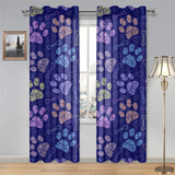 Dog Paws Pattern Print Design 02 Gauze Curtain