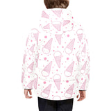 Hand drawn ice cream pattern Kids' Boys' Girls' Padded Hooded Jacket