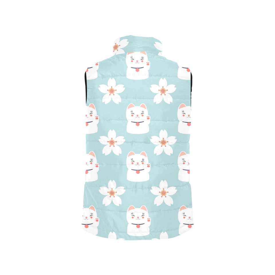 Maneki neko cat sakura Men's Padded Vest