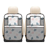 Black Gray Cream coral ginkgo leaves pattern Car Seat Back Organizer