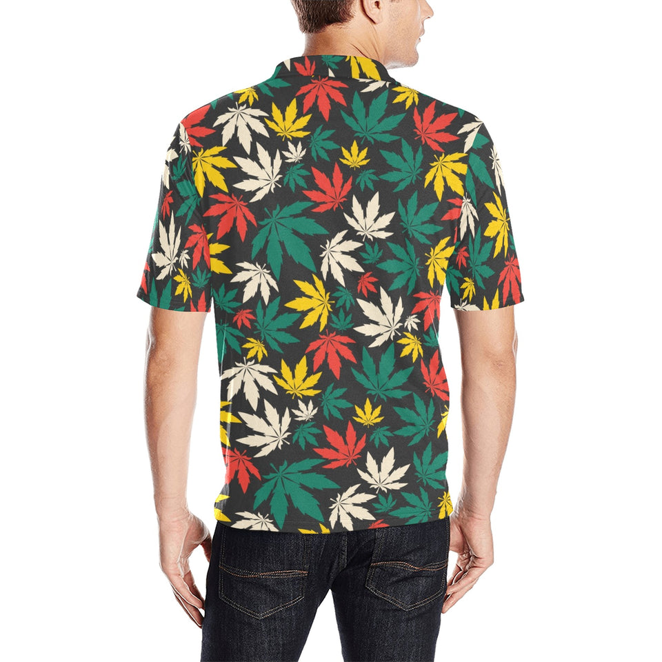 Canabis Marijuana Weed Pattern Print Design 02 Men's All Over Print Polo Shirt
