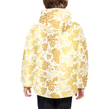 Gold grape pattern Kids' Boys' Girls' Padded Hooded Jacket