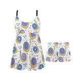 Snail Pattern Print Design 05 Chest Sexy Pleated Two Piece Swim Dress
