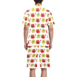Alien Pattern Print Design 05 Men's V-Neck Short Pajama Set
