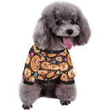 Pumpkin flowers spiderweb Halloween theme All Over Print Pet Dog Round Neck Fuzzy Shirt