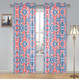 Blue Red Eiffel Tower Pattern Print Design 02 Gauze Curtain