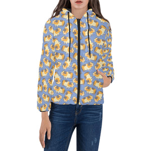 Guinea Pig Pattern Print Design 02 Women's Padded Hooded Jacket