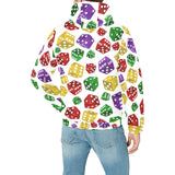 Dice Pattern Print Design 03 Men's Padded Hooded Jacket