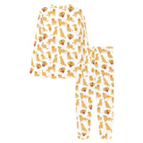 Golden Retriever Pattern Print Design 05 Women's All Over Print Pajama Set