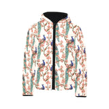 Peacock tropical flower pattern Kids' Boys' Girls' Padded Hooded Jacket