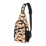 Dachshund floral background All Over Print Chest Bag