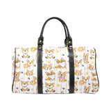Cute dog corgi striped background pattern Travel Bag