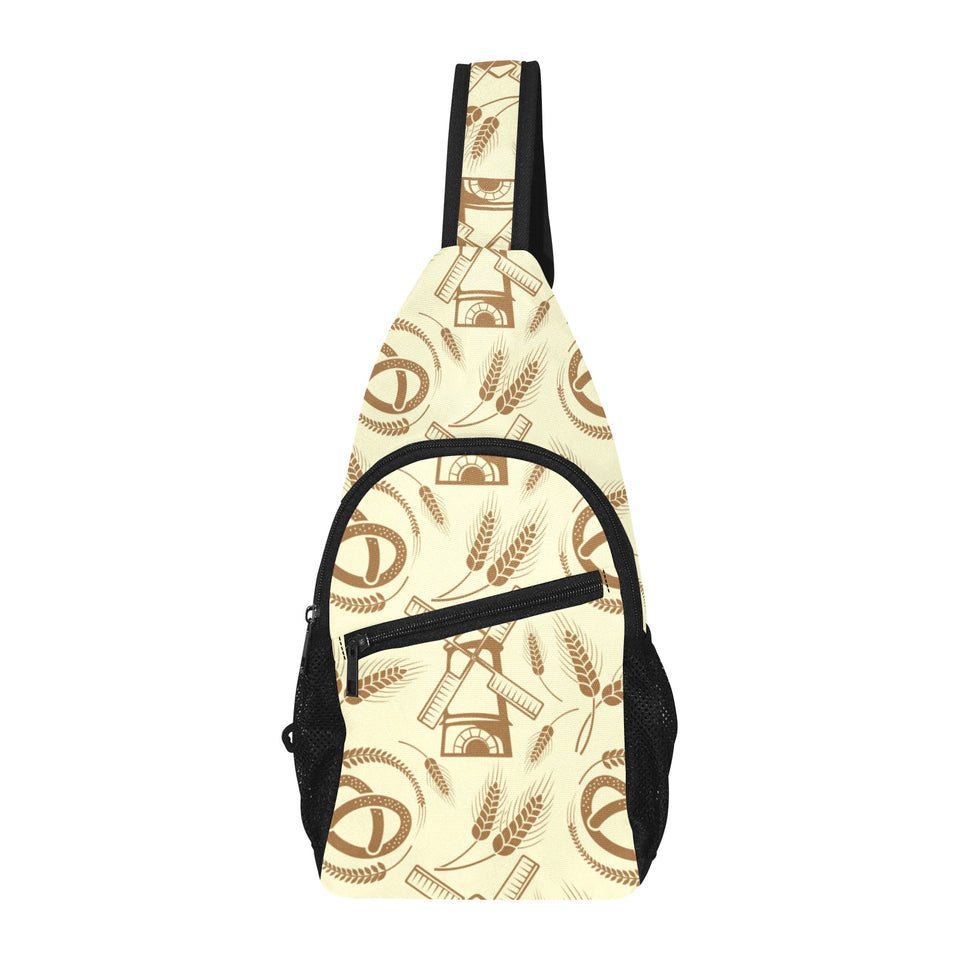 Windmill Wheat pattern All Over Print Chest Bag