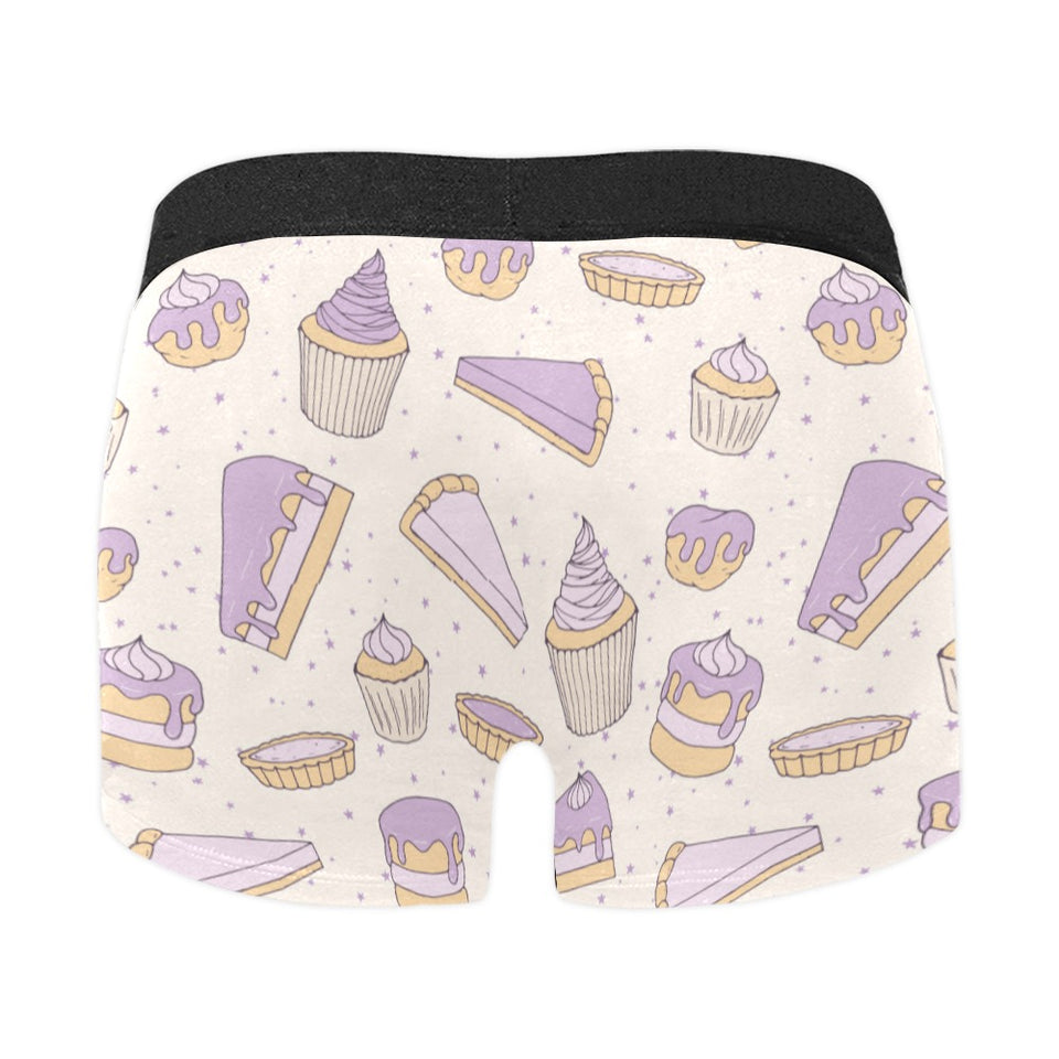 Cakes pies tarts muffins and eclairs purple bluebe Men's All Over Print Boxer Briefs Men's Underwear