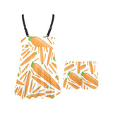 Carrot Pattern Print Design 02 Chest Sexy Pleated Two Piece Swim Dress