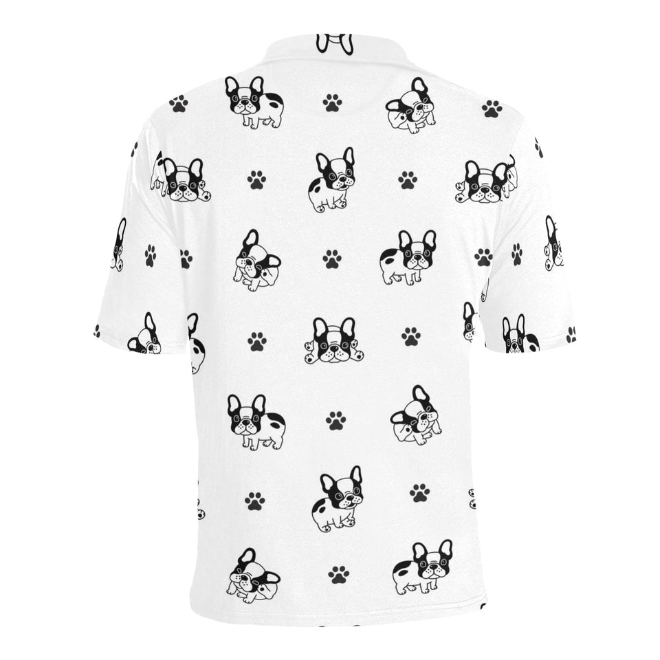 Cute french bulldog paw pattern Men's All Over Print Polo Shirt