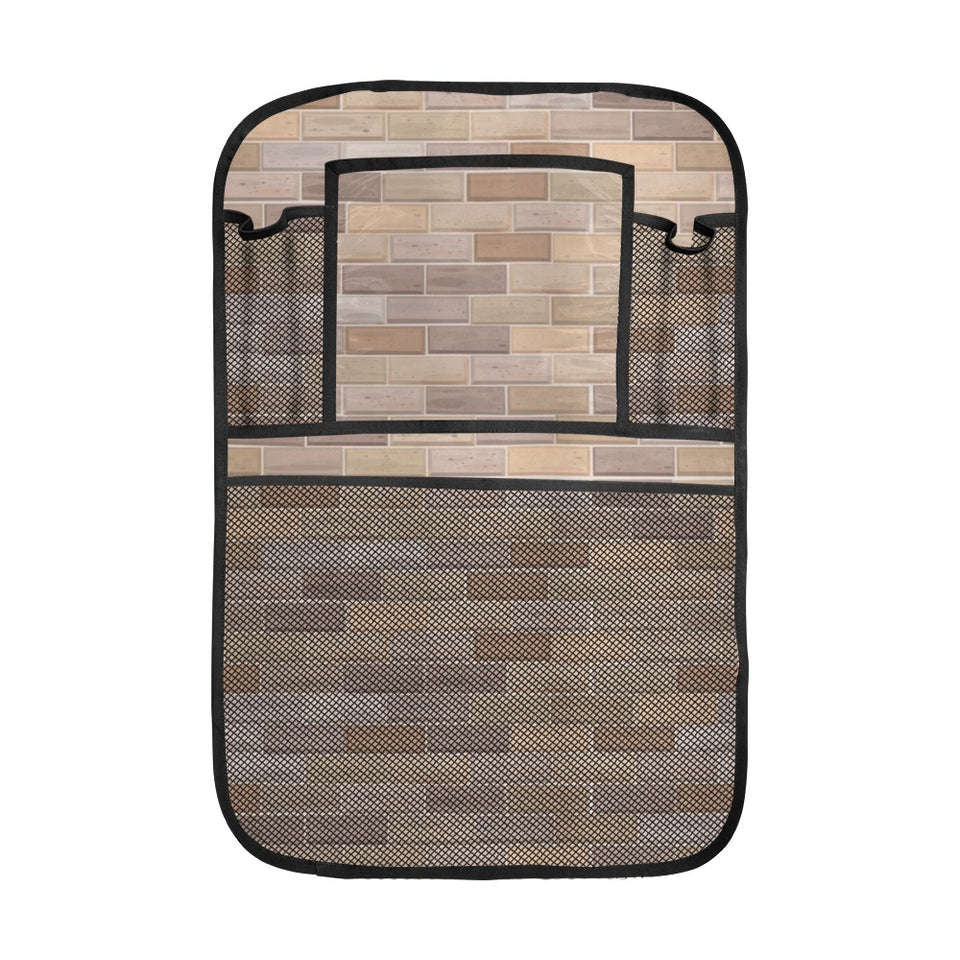 Brick Printed Pattern Print Design 01 Car Seat Back Organizer