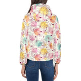 Clock butterfly pattern Women's Padded Hooded Jacket