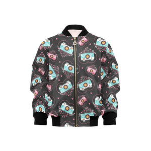 Camera Pattern Print Design 04 Kids' Boys' Girls' Bomber Jacket