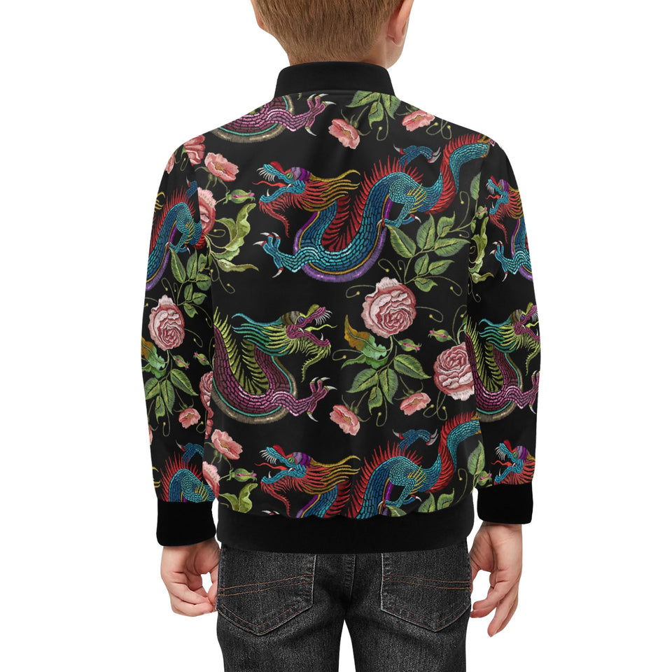 Dragons flower pattern Kids' Boys' Girls' Bomber Jacket