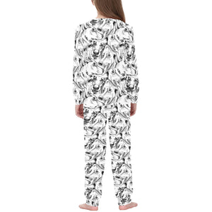 Greyhound Pattern Print Design 01 Kids' Boys' Girls' All Over Print Pajama Set