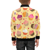 cake cupcake heart cherry pattern Kids' Boys' Girls' Bomber Jacket