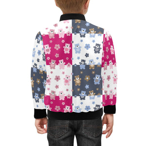 Teddy Bear Pattern Print Design 03 Kids' Boys' Girls' Bomber Jacket