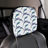 Dolphins pattern dotted background Car Headrest Cover