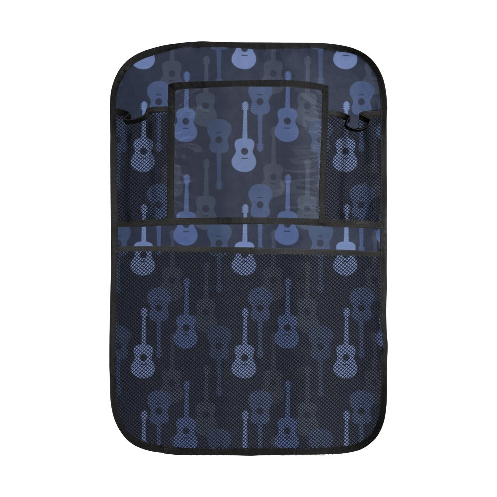 Blue Theme guitar pattern Car Seat Back Organizer