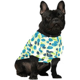 blueberry flower pattern All Over Print Pet Dog Round Neck Fuzzy Shirt