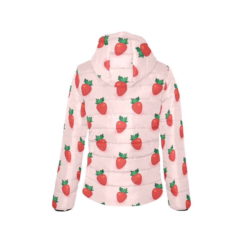 Strawberry beautiful pattern Women's Padded Hooded Jacket