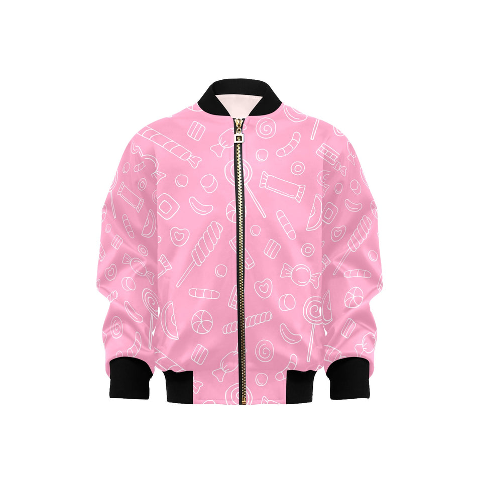 Sweet candy pink background Kids' Boys' Girls' Bomber Jacket