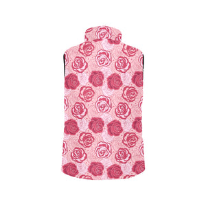 Rose Pattern Print Design 02 Women's Padded Vest