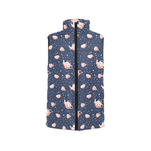 Tea pots Pattern Print Design 04 Women's Padded Vest