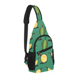 Durian pattern green background All Over Print Chest Bag
