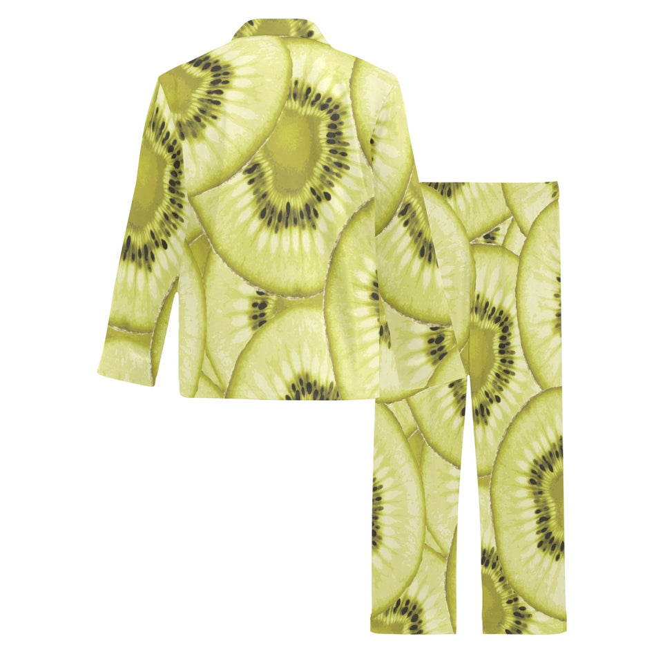 Sliced kiwi pattern Men's Long Pajama Set