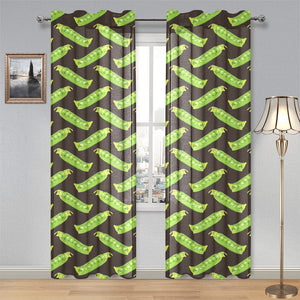 Green Peas Pattern Print Design 05 Gauze Curtain