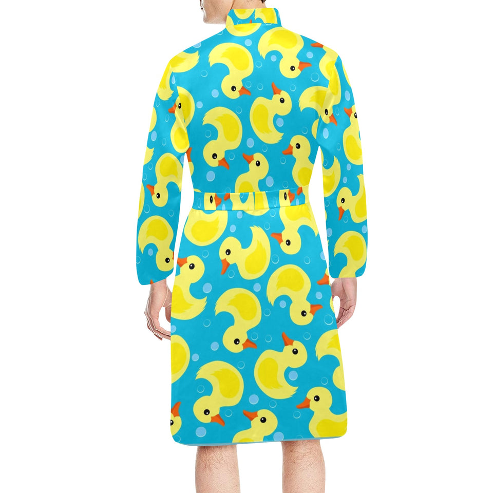 Duck Pattern Print Design 04 Men's Long Sleeve Belted Night Robe