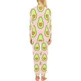 Avocado heart pink background Women's All Over Print Pajama Set