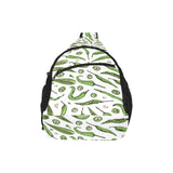 Hand drawn sketch style green Chili peppers patter All Over Print Chest Bag