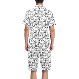 Greyhound Pattern Print Design 01 Men's V-Neck Short Pajama Set
