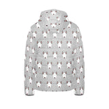 Bull Terrier Pattern Print Design 05 Kids' Boys' Girls' Padded Hooded Jacket