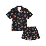 Colorful star pattern Kids' Boys' Girls' V-Neck Short Pajama Set